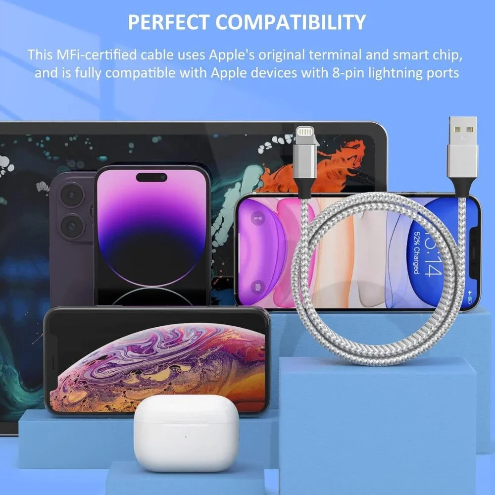 iPhone Charger Cables 6-Pack 3ft, 6ft, 10ft